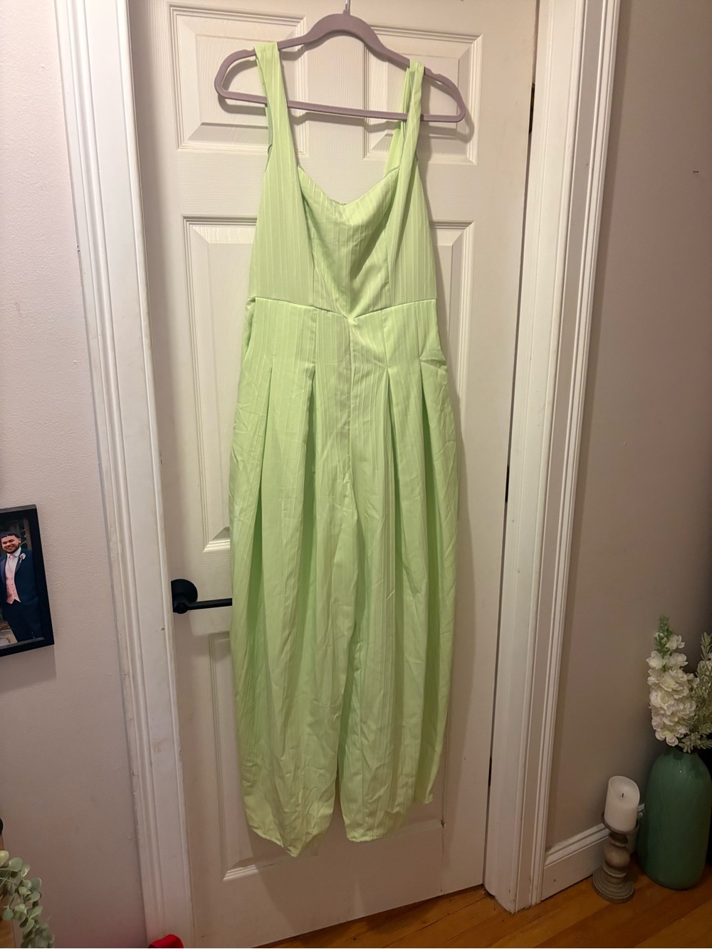 SHEIN Light Lime Green Sleeveless Wide-Leg Jumpsuit